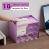 imageMarbrasse Desk Organizer with 3 Drawer MultiFunctional Pencil Pen Holder for Desk Desk Organizers and Accessories with 4 Compartments Desktop Organizer Storage for Office Home Art Supplies WhitePurple