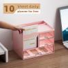 imageMarbrasse Desk Organizer with 3 Drawer MultiFunctional Pencil Pen Holder for Desk Desk Organizers and Accessories with 4 Compartments Desktop Organizer Storage for Office Home Art Supplies WhitePink