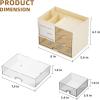 imageMarbrasse Desk Organizer with 3 Drawer MultiFunctional Pencil Pen Holder for Desk Desk Organizers and Accessories with 4 Compartments Desktop Organizer Storage for Office Home Art Supplies WhiteBeige