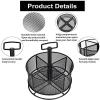 imageMarbrasse Mesh Desk Organizer 360Degree Rotating MultiFunctional Pen Holder 4 Compartments Desktop Stationary Organizer Home Office Art Supply Storage Box Caddy BlackBlack