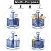 imageMarbrasse Mesh Desk Organizer 360Degree Rotating MultiFunctional Pen Holder 4 Compartments Desktop Stationary Organizer Home Office Art Supply Storage Box Caddy BlackBlue