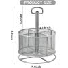 imageMarbrasse Mesh Desk Organizer 360Degree Rotating MultiFunctional Pen Holder 4 Compartments Desktop Stationary Organizer Home Office Art Supply Storage Box Caddy BlackSilver