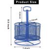 imageMarbrasse Mesh Desk Organizer 360Degree Rotating MultiFunctional Pen Holder 4 Compartments Desktop Stationary Organizer Home Office Art Supply Storage Box Caddy BlackBlue