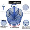 imageMarbrasse Mesh Desk Organizer 360Degree Rotating MultiFunctional Pen Holder 4 Compartments Desktop Stationary Organizer Home Office Art Supply Storage Box Caddy BlackBlue