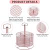 imageMarbrasse Mesh Desk Organizer 360Degree Rotating MultiFunctional Pen Holder 4 Compartments Desktop Stationary Organizer Home Office Art Supply Storage Box Caddy BlackPink