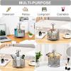 imageMarbrasse Mesh Desk Organizer 360Degree Rotating MultiFunctional Pen Holder 4 Compartments Desktop Stationary Organizer Home Office Art Supply Storage Box Caddy BlackSilver