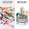 imageMarbrasse Mesh Desk Organizer 360Degree Rotating MultiFunctional Pen Holder 4 Compartments Desktop Stationary Organizer Home Office Art Supply Storage Box Caddy BlackSilver