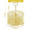 imageMarbrasse Mesh Desk Organizer 360Degree Rotating MultiFunctional Pen Holder 4 Compartments Desktop Stationary Organizer Home Office Art Supply Storage Box Caddy BlackGold