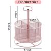 imageMarbrasse Mesh Desk Organizer 360Degree Rotating MultiFunctional Pen Holder 4 Compartments Desktop Stationary Organizer Home Office Art Supply Storage Box Caddy BlackPink