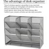 imageMarbrasse Mesh Desk Organizer MultiFunctional Pen Holder Desktop Stationary Organizer Storage Rack for School Home Office Art Supplies Mesh Pen HolderMesh Pen HolderSilver