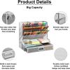 imageMarbrasse Mesh Desk Organizer MultiFunctional Pen Holder Desktop Stationary Organizer Storage Rack for School Home Office Art Supplies Mesh Pen HolderMesh Pen Holder With Drawer Silver