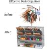 imageMarbrasse Mesh Desk Organizer MultiFunctional Pen Holder Desktop Stationary Organizer Storage Rack for School Home Office Art Supplies Mesh Pen HolderMesh Pen HolderSilver