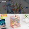 imageMarbrasse Mesh Desk Organizer MultiFunctional Pen Holder Desktop Stationary Organizer Storage Rack for School Home Office Art Supplies Mesh Pen HolderRose Gold Pen Holder with Drawer