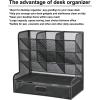 imageMarbrasse Mesh Desk Organizer MultiFunctional Pen Holder Desktop Stationary Organizer Storage Rack for School Home Office Art Supplies Mesh Pen HolderBalck Mesh Pen Holder with Drawer