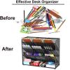 imageMarbrasse Mesh Desk Organizer MultiFunctional Pen Holder Desktop Stationary Organizer Storage Rack for School Home Office Art Supplies Mesh Pen HolderMesh Pen Holder