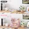 imageMarbrasse Mesh Pen Holder for Desk MultiFunctional Pencil Organizer with Drawer Desk Organizers and Accessories for Office Art Supplies BlackPink