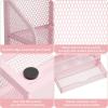 imageMarbrasse Mesh Pen Holder for Desk MultiFunctional Pencil Organizer with Drawer Desk Organizers and Accessories for Office Art Supplies BlackPink