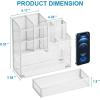 imageMarbrasse Mesh Pen Holder for Desk MultiFunctional Pencil Organizer with Drawer Desk Organizers and Accessories for Office Art Supplies BlackWhite