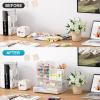 imageMarbrasse Mesh Pen Holder for Desk MultiFunctional Pencil Organizer with Drawer Desk Organizers and Accessories for Office Art Supplies BlackWhite