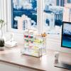 imageMarbrasse Mesh Pen Holder for Desk MultiFunctional Pencil Organizer with Drawer Desk Organizers and Accessories for Office Art Supplies BlackWhite