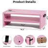 imageMarbrasse Monitor Stand Riser 165 Inch 2 Tier Computer Printer Shelf Stand for Laptop Computer Screen Storage Desktop Stand with Phone Holder and Cable Management BlackPink