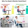 imageMarbrasse Monitor Stand Riser 165 Inch 2 Tier Computer Printer Shelf Stand for Laptop Computer Screen Storage Desktop Stand with Phone Holder and Cable Management BlackPink