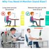 imageMarbrasse Monitor Stand Riser 165 Inch 2 Tier Computer Printer Shelf Stand for Laptop Computer Screen Storage Desktop Stand with Phone Holder and Cable Management BlackVintage