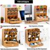 imageMarbrasse Wooden Desk Organizer MultiFunctional DIY Pen Holder Organizer for desk Desktop Stationary Easy Assembly Home Office Art Supplies Storage with Drawer B11Cherry ColorB11Cherry Color