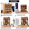 imageMarbrasse Wooden Desk Organizer MultiFunctional DIY Pen Holder Organizer for desk Desktop Stationary Easy Assembly Home Office Art Supplies Storage with Drawer B11Cherry ColorB12Cherry Color