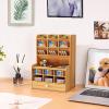 imageMarbrasse Wooden Desk Organizer MultiFunctional DIY Pen Holder Organizer for desk Desktop Stationary Easy Assembly Home Office Art Supplies Storage with Drawer B11Cherry ColorB16Cherry Color