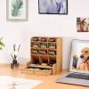 imageMarbrasse Wooden Desk Organizer MultiFunctional DIY Pen Holder Organizer for desk Desktop Stationary Easy Assembly Home Office Art Supplies Storage with Drawer B11Cherry ColorB11Cherry Color