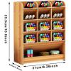imageMarbrasse Wooden Desk Organizer MultiFunctional DIY Pen Holder Organizer for desk Desktop Stationary Easy Assembly Home Office Art Supplies Storage with Drawer B11Cherry ColorB12Cherry Color