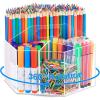 imageMarbrasse Acrylic Pen Holder 360degree Rotating Clear Pen Organizer for Desk Desktop Stationery Organizer Caddy for Office School Home ampamp Art Supplies Acrylic HexagonHexagon