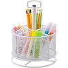 imageMarbrasse Mesh Desk Organizer 360Degree Rotating MultiFunctional Pen Holder 4 Compartments Desktop Stationary Organizer Home Office Art Supply Storage Box Caddy BlackWhite