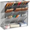 imageMarbrasse Mesh Desk Organizer MultiFunctional Pen Holder Desktop Stationary Organizer Storage Rack for School Home Office Art Supplies Mesh Pen HolderMesh Pen HolderSilver