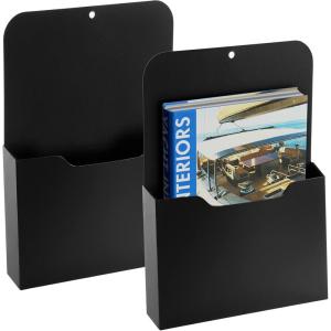 imageMagnetic File Holder  Magnetic Paper Holder Pocket Organizer Office Supplies Storage Mail Organizer for NotebooksPlannersLetter 1 Pack2Pack LBlack