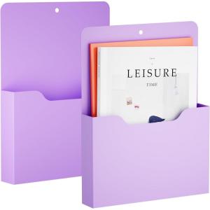 imageMagnetic File Holder  Magnetic Paper Holder Pocket Organizer Office Supplies Storage Mail Organizer for NotebooksPlannersLetter 1 PackPurple Holder2L