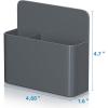imageMagnetic Dry Erase Marker HolderPen and Eraser Holder for WhiteboardMagnet Pencil Cup Utility Storage Organizer for Office Refrigerator Locker and Metal Cabinets 2 PackGrey