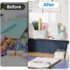 imageMagnetic Dry Erase Marker HolderPen and Eraser Holder for WhiteboardMagnet Pencil Cup Utility Storage Organizer for Office Refrigerator Locker and Metal Cabinets 2 PackWhiteWhite