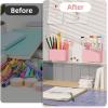 imageMagnetic Dry Erase Marker HolderPen and Eraser Holder for WhiteboardMagnet Pencil Cup Utility Storage Organizer for Office Refrigerator Locker and Metal Cabinets 2 PackPink