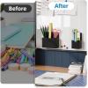 imageMagnetic Dry Erase Marker HolderPen and Eraser Holder for WhiteboardMagnet Pencil Cup Utility Storage Organizer for Office Refrigerator Locker and Metal Cabinets 2 PackBlack