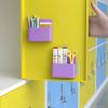 imageMagnetic Dry Erase Marker HolderPen and Eraser Holder for WhiteboardMagnet Pencil Cup Utility Storage Organizer for Office Refrigerator Locker and Metal Cabinets 2 PackPurple