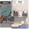 imageMagnetic Dry Erase Marker HolderPen and Eraser Holder for WhiteboardMagnet Pencil Cup Utility Storage Organizer for Office Refrigerator Locker and Metal Cabinets 2 PackGrey