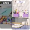imageMagnetic Dry Erase Marker HolderPen and Eraser Holder for WhiteboardMagnet Pencil Cup Utility Storage Organizer for Office Refrigerator Locker and Metal Cabinets 2 PackPurple