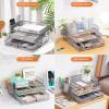 imageMarbrasse 3 Tier Mesh Desk Organizer with Drawer MultiFunctional Desk Organizers and Accessories Paper Letter Organizer with 2 Pen Holder for Home Office Supplies  BlackSilver