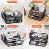 imageMarbrasse 3 Tier Mesh Desk Organizer with Drawer MultiFunctional Desk Organizers and Accessories Paper Letter Organizer with 2 Pen Holder for Home Office Supplies  BlackBlack
