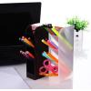 imageMarbrasse 5 Pcs Desk Organizer Pen Organizer Storage for Office School Home Supplies Translucent Black Pen Storage Holder Set of 3 2 Cups 14Compartments Black