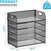 imageMarbrasse 5 Tier Paper Organizer Letter Tray Mesh Desk File Organizer with Handle Paper Sorter Desk Organizer for Home Office SuppliesBlack2 Pack 5 Tier  Black