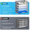 imageMarbrasse 5 Tier Paper Organizer Letter Tray Mesh Desk File Organizer with Handle Paper Sorter Desk Organizer for Home Office SuppliesBlack5 Tier  Grey