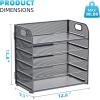 imageMarbrasse 5 Tier Paper Organizer Letter Tray Mesh Desk File Organizer with Handle Paper Sorter Desk Organizer for Home Office SuppliesBlack5 Tier  Grey
